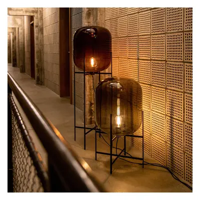 Pulpo lampa stojąca Oda Medium, dymny szary/czarny, wysokość 85 cm