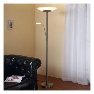 Lampa stojaca LED Ragna z lampką nikiel