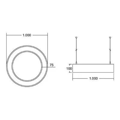 BRUMBERG Biro Circle Ring direct on/off 100cm czarny 4000 K