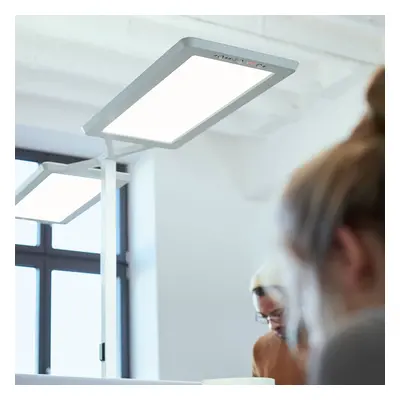 Lampa stojąca LED Yara.double CCT, BT, PIR srebrna