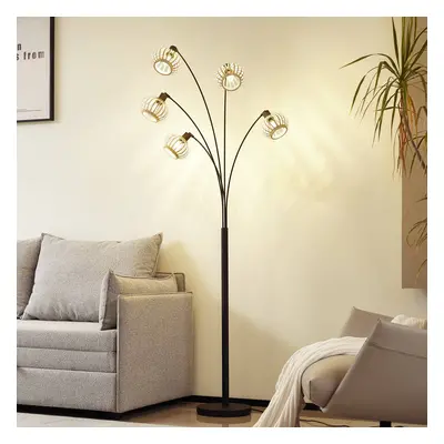 Lampa stojąca Lindby Lielle, naturalny bambus, 5-punktowa, 190 cm