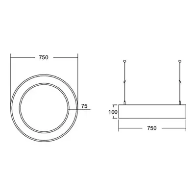 BRUMBERG Biro Circle Ring góra/dół Ø 75 75W on/off srebrny 840