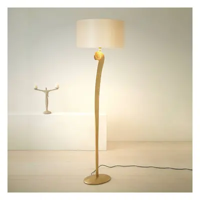 Lampa stojąca Lino, kolor złoty/ecru, wysokość 160 cm, żelazo