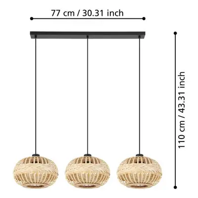 EGLO Amsfield 1 lampa wisząca, 3-punktowa, podłużna