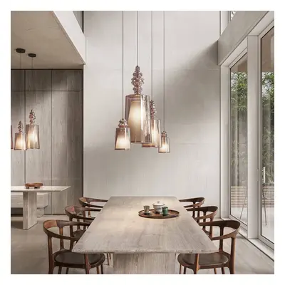 Lampa wisząca Karman Alibaglass Big, różowe złoto, Ø 24 cm