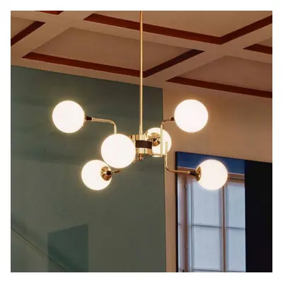 Lampa wisząca Stilnovo Galassia, kolor złoty, długość 91 cm