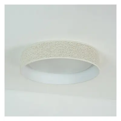Lampa sufitowa LED Plafon, kremowy, tkanina, Ø 45 cm, ściemniany 3-stopniowo