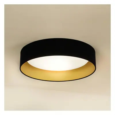 Lampa sufitowa LED Plafon, aksamitny, czarny/złoty, Ø 45 cm, ściemniany