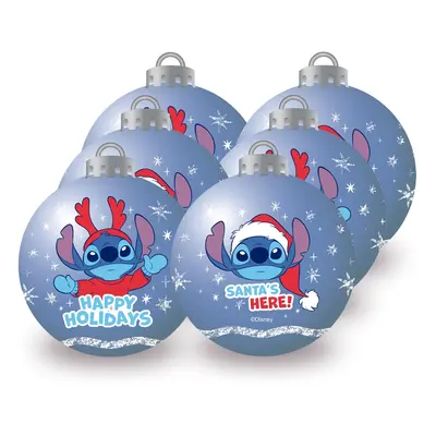 Zestaw 6 plastikowych bombek świątecznych Disney Stitch (granatowe)