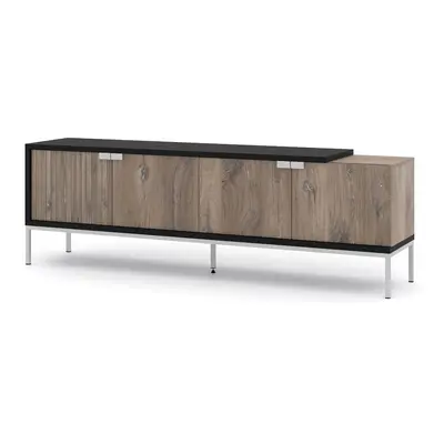 BIM FURNITURE - nowoczesna, duża szafka RTV stojąca TOLEDO 190-4D, 190x61 cm - kolor dąb flagsta