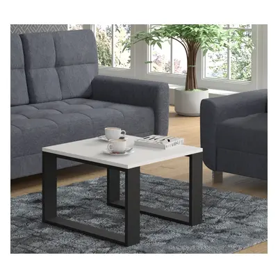 BIM FURNITURE - nowoczesny/loftowy stolik kawowy NUKA 60, 60x60 cm kolor biały mat