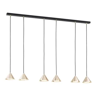 EMIBIG - nowoczesna lampa wisząca glamour ELIT 6 GOLD, czarno-złota