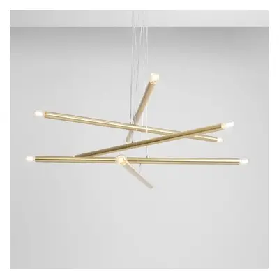 ARTERA - nowoczesna, designerska lampa wisząca TUBO 10 BRASS