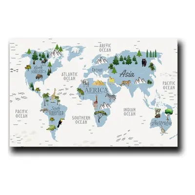 Obrazek dziecięcy 45x70 cm Map – Wallity