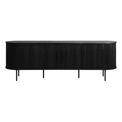 Czarna szafka pod TV w dekorze dębu 56x180 cm Nola – Unique Furniture