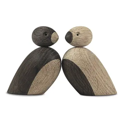 Zestaw figurek z litego drewna dębowego Kay Bojesen Denmark Pair of Sparrows