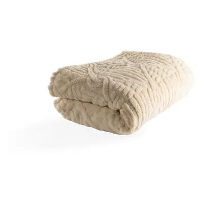 Białobeżowy koc z mikropluszu 150x200 cm Rena – Tiseco Home Studio