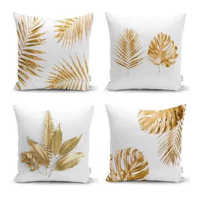 Zestaw poszewek na poduszki Minimalist Cushion Covers Gold Leaves Modern, 45x45 cm