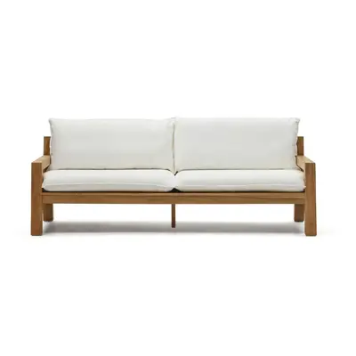 Biało-naturalna sofa ogrodowa z drewna tekowego Forcanera – Kave Home