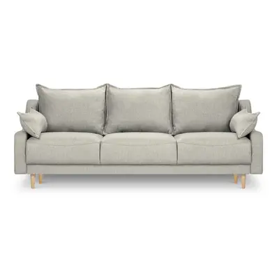 Jasnoszara rozkładana sofa ze schowkiem Mazzini Sofas Freesia