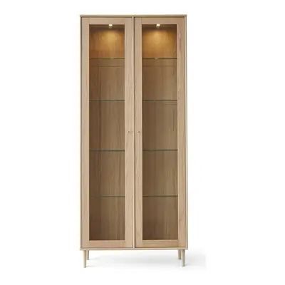 Naturalna witryna w dekorze dębu z oświetleniem 89x206 cm Mistral – Hammel Furniture