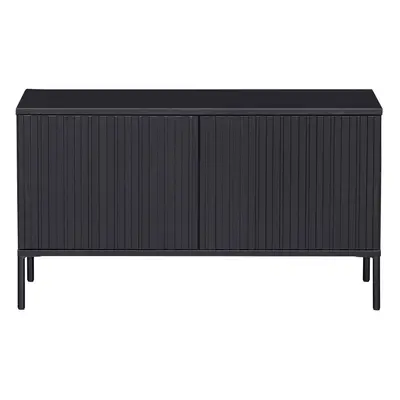Czarna szafka pod TV z litego drewna sosnowego 100x56 cm Gravure – WOOOD
