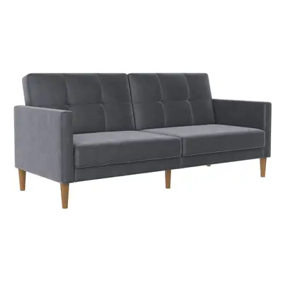 Jasnoszara aksamitna rozkładana sofa cm Lilly – Støraa