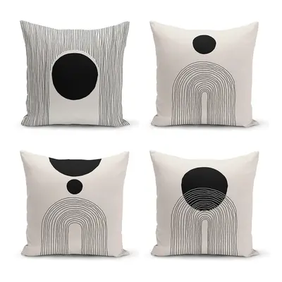 Czarno-beżowe poszewki na poduszki zestaw szt. 43x43 cm – Minimalist Cushion Covers