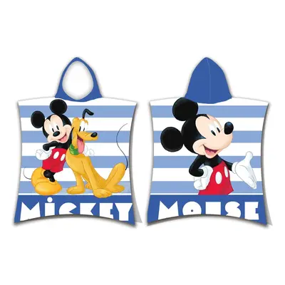 Niebieskie ponczo dziecięce frotte Mickey – Jerry Fabrics