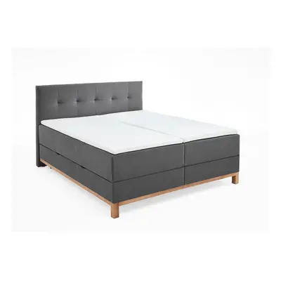 Jasnoszare łóżko boxspring ze schowkiem 160x200 cm Catania − Meise Möbel