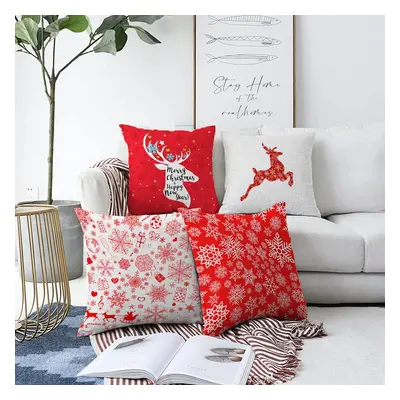 Zestaw świątecznych szenilowych poszewek na poduszki Minimalist Cushion Covers Christmas Reindee