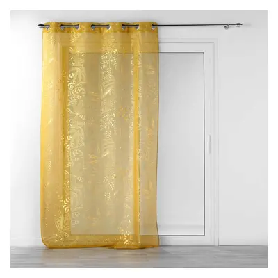 Żółta firanka z woalu 140x280 cm Belflor – douceur d'intérieur