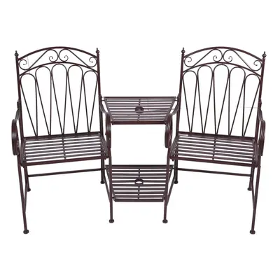 Czarna metalowa ławka ogrodowa Rinjani – Garden Pleasure
