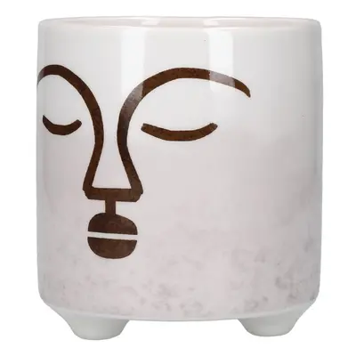 Biało-różowa ceramiczna doniczka Kitchen Craft Terracotta Face