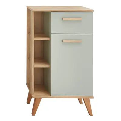 Zielona niska szafka łazienkowa w dekorze dębu 51x90 cm Set – Pelipal