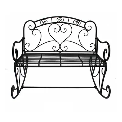 Czarna metalowa ławka ogrodowa Dares – Garden Pleasure