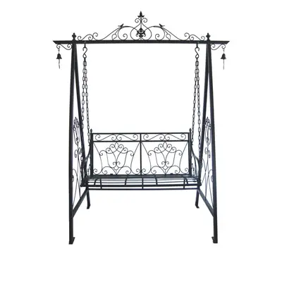 Czarna metalowa huśtawka ogrodowa Kari – Garden Pleasure