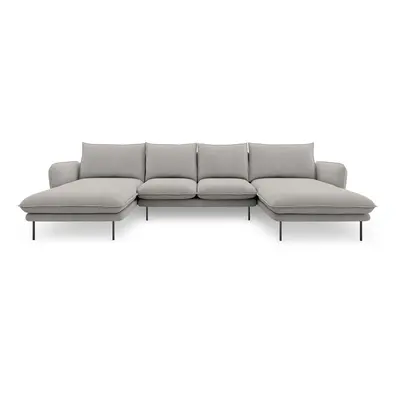 Jasnoszara sofa w kształcie litery U Cosmopolitan Design Vienna