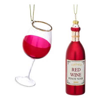 Szklane bombki choinkowe zestaw szt. Red Wine – Sass & Belle