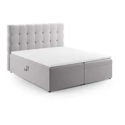 Jasnoniebieskie łóżko boxspring ze schowkiem 160x200 cm Bali – Cosmopolitan Design