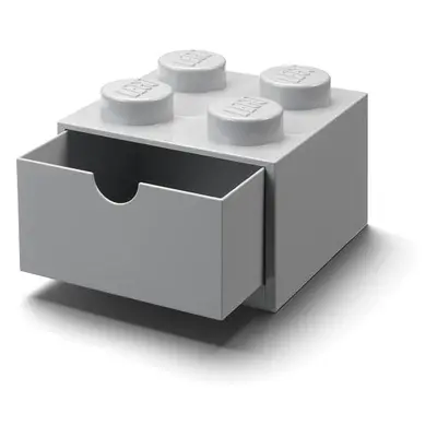 Szara skrzynka na biurko z szufladą Brick - LEGO®