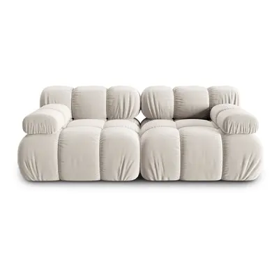 Beżowa aksamitna sofa modułowa cm Bellis – Micadoni