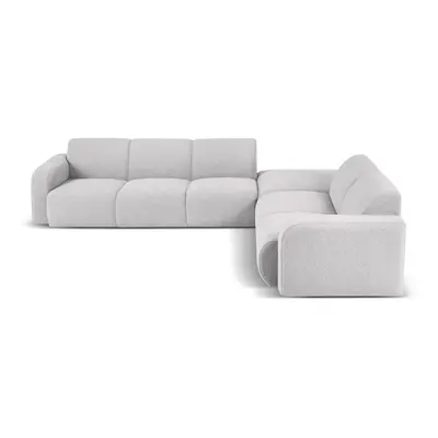 Biały narożnik z materiału bouclé (lewostronny) Molino – Micadoni Home