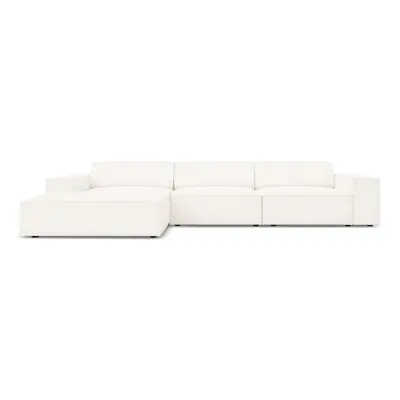Beżowy narożnik (prawostronny) z materiału bouclé Jodie – Micadoni Home