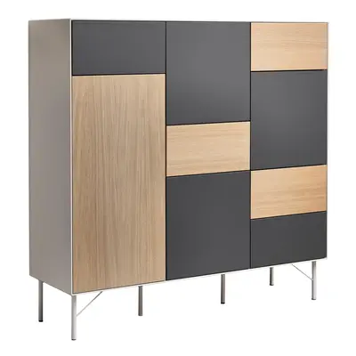 Antracytowo-naturalna wysoka komoda w dekorze dębu 136x133 cm Edge by Hammel – Hammel Furniture