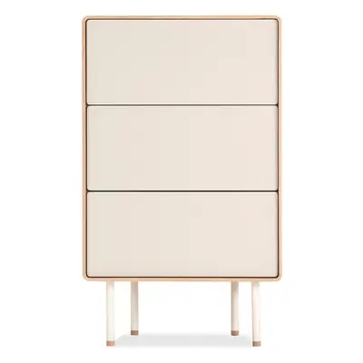 Biało-naturalna wysoka komoda z litego drewna dębowego 60x100 cm Fina – Gazzda