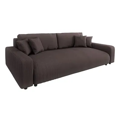 Kremowa sztruksowa rozkładana/ze schowkiem sofa cm Sara – Ropez