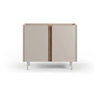 Kremowo-naturalna szafka w dekorze dębu 100x82,5x40 cm Lucile – Marckeric
