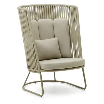 Zielony metalowy fotel ogrodowy Saconca – Kave Home