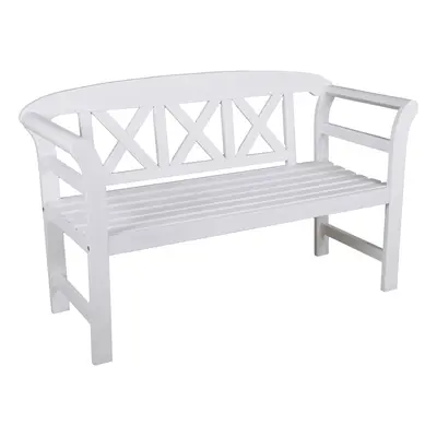 Biała drewniana ławka ogrodowa Vancouver – Garden Pleasure
